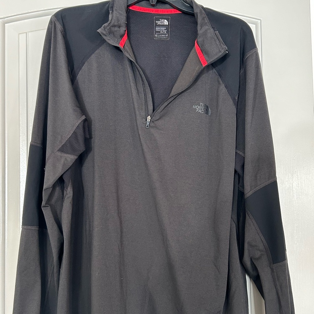North face long sleeve nylon zip shirt